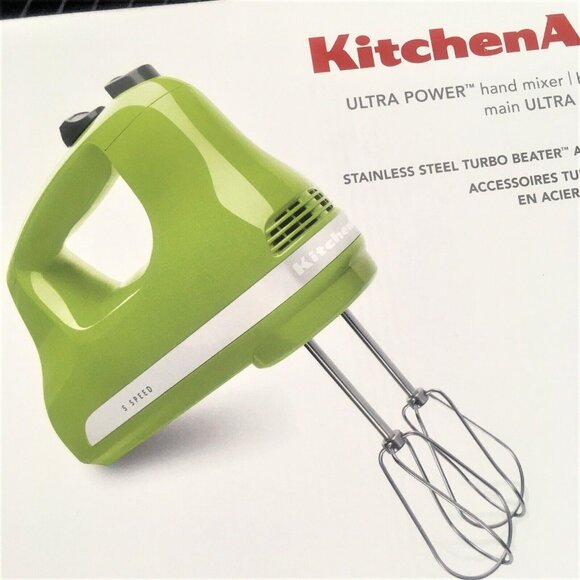 htf New in Box GREEN APPLE KitchenAid Ultra Power 5-Speed Hand Mixer KHM512GA - Picture 13 of 14